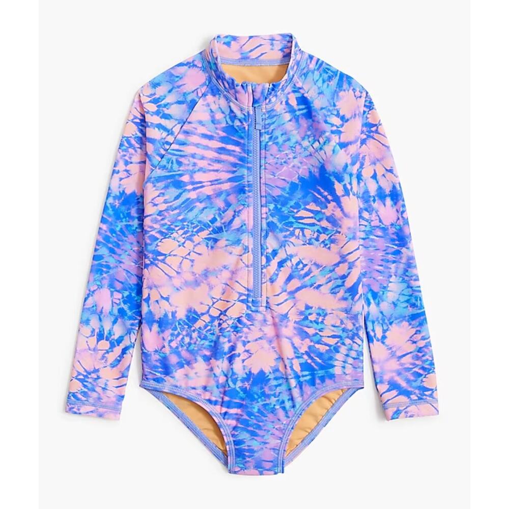 Crewcuts Factory | NWT Girls Tie Dye Rash Guard Swimsuit Santorini | Sz 4/5